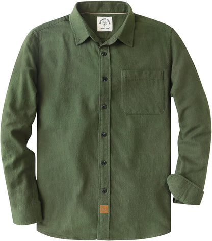 ® 6 Oz Flannel Shirt for Men Cotton Casual Button down Long Sleeve
