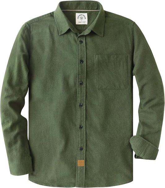 ® 6 Oz Flannel Shirt for Men Cotton Casual Button down Long Sleeve
