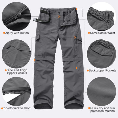 Boy Scout Pants Hiking Mens Convertible Zip off Safari Fishing