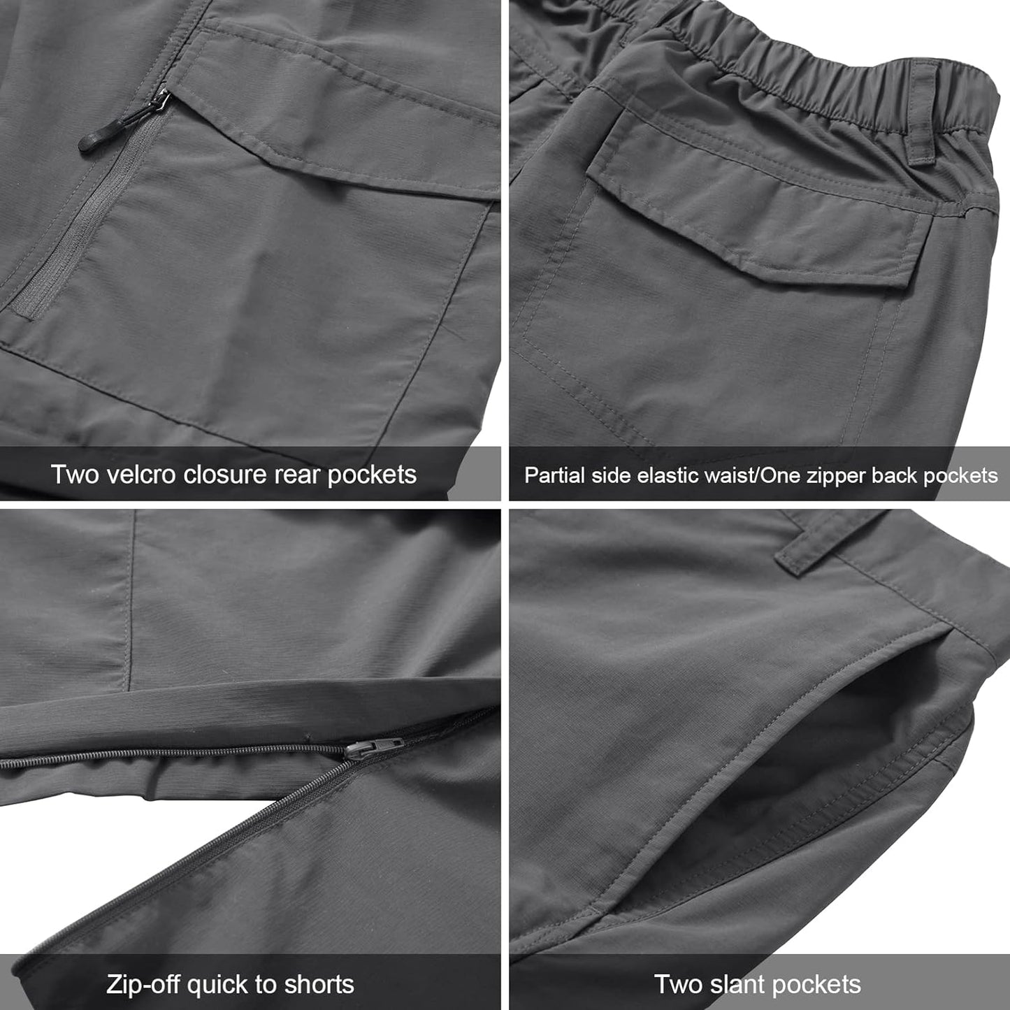 Boy Scout Pants Hiking Mens Convertible Zip off Safari Fishing
